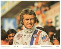 5k054 LE MANS 8x10 mini LC #2 '71 best close up of race car driver Steve McQueen in uniform!