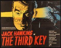 5m379 THIRD KEY English 1/2sh '56 cool art of Jack Hawkins with safecracker, The Long Arm!