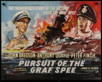 5m288 PURSUIT OF THE GRAF SPEE English 1/2sh '57 Powell & Pressburger's Battle of the River Plate!