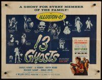 5m002 13 GHOSTS style B 1/2sh '60 William Castle, a ghost for every member of the family!