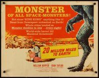5m001 20 MILLION MILES TO EARTH style B 1/2sh '57 cool art of the monster of all space-monsters!