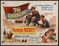 5m006 7th CAVALRY style B 1/2sh '56 Randolph Scott avenges Custer & massacre at Little Big Horn!