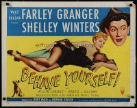5m026 BEHAVE YOURSELF style B 1/2sh '51 art of sexy Shelley Winters by Alberto Vargas!