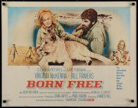 5m040 BORN FREE 1/2sh '66 great image of Virginia McKenna & Bill Travers with Elsa the lioness!
