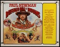 5m046 BUFFALO BILL & THE INDIANS 1/2sh '76 art of Paul Newman as William F. Cody by Willardson!