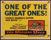 5m073 DEFIANT ONES style A 1/2sh '58 art of escaped Tony Curtis & Sidney Poitier chained together!