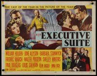 5m084 EXECUTIVE SUITE style B 1/2sh '54 William Holden, Barbara Stanwyck, Fredric March, Allyson!