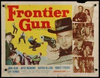 5m091 FRONTIER GUN 1/2sh '58 art of John Agar pointing gun, Joyce Meadows, Barton MacLane!