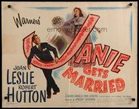 5m148 JANIE GETS MARRIED style A 1/2sh '46 Joan Leslie, Robert Hutton, art of newlyweds!
