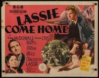 5m163 LASSIE COME HOME style B 1/2sh '43 great image of young Roddy McDowall & his beloved Collie!
