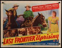 5m164 LAST FRONTIER UPRISING style A 1/2sh '47 singing cowboy Monte Hale & pretty Adrian Booth!
