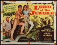 5m175 LORD OF THE JUNGLE style B 1/2sh '55 Bomba the Jungle Boy w/Nancy Hale, elephant art!