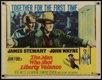 5m189 MAN WHO SHOT LIBERTY VALANCE 1/2sh '62 John Wayne & James Stewart 1st time together!
