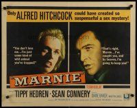5m192 MARNIE 1/2sh '64 Sean Connery & Tippi Hedren in Alfred Hitchcock's suspenseful sex mystery!