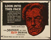 5m196 MASQUE OF THE RED DEATH 1/2sh '64 cool montage art of Vincent Price by Reynold Brown!