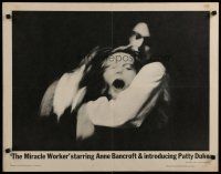 5m207 MIRACLE WORKER 1/2sh '62 Anne Bancroft as Annie Sullivan & Patty Duke as Helen Keller!