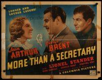 5m214 MORE THAN A SECRETARY style A 1/2sh '36 great image of George Brent romancing Jean Arthur!
