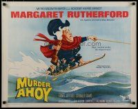 5m222 MURDER AHOY 1/2sh '64 art of Margaret Rutherford as Agatha Christie's Miss Marple!