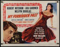 5m224 MY FORBIDDEN PAST style B 1/2sh '51 Robert Mitchum, sexy Ava Gardner made New Orleans famous!