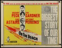 5m242 ON THE BEACH style B 1/2sh '59 Gregory Peck, Ava Gardner, Fred Astaire & Anthony Perkins!