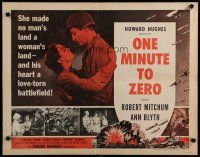 5m246 ONE MINUTE TO ZERO 1/2sh R56 art of Robert Mitchum, Ann Blyth & fighter jets, Howard Hughes