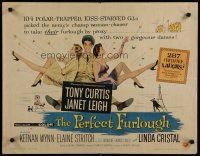 5m262 PERFECT FURLOUGH 1/2sh '58 great artwork of Tony Curtis in uniform with Janet Leigh!