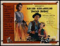 5m284 PROUD REBEL 1/2sh '58 art of Alan Ladd w/son David Ladd + Olivia de Havilland!