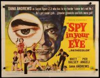 5m350 SPY IN YOUR EYE 1/2sh '66 Dana Andrews has sexier gals and groovier gimmicks, cool art!