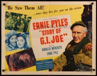 5m359 STORY OF G.I. JOE style B 1/2sh '45 William Wellman, Burgess Meredith as Ernie Pyle!