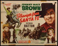 5m362 STRANGER FROM SANTA FE red title 1/2sh '45 Johnny Mack Brown & Raymond Hatton, western!