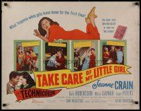 5m369 TAKE CARE OF MY LITTLE GIRL 1/2sh '51 full-length artwork of sexy Jeanne Crain in college!