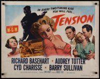 5m371 TENSION style A 1/2sh '49 sexy bad girl Audrey Totter, Richard Basehart, Cyd Charisse!
