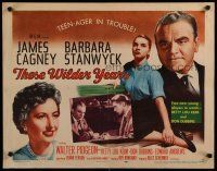 5m376 THESE WILDER YEARS style A 1/2sh '56 James Cagney & Barbara Stanwyck, teenager in trouble!