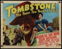 5m390 TOMBSTONE THE TOWN TOO TOUGH TO DIE style B 1/2sh '42 Dix, sexy full-length Frances Gifford!