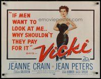 5m408 VICKI 1/2sh '53 if men look at sexy bad girl Jean Peters, she'll make them pay for it!