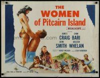 5m424 WOMEN OF PITCAIRN ISLAND 1/2sh '57 James Craig lifting sexy Lynn Bari, John Smith!