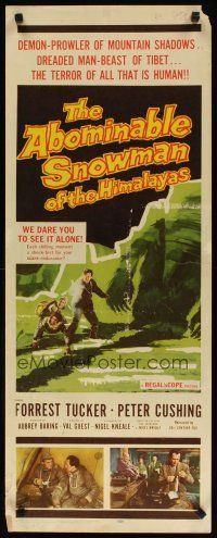 5m434 ABOMINABLE SNOWMAN OF THE HIMALAYAS insert '57 Peter Cushing, dreaded man-beast of Tibet!