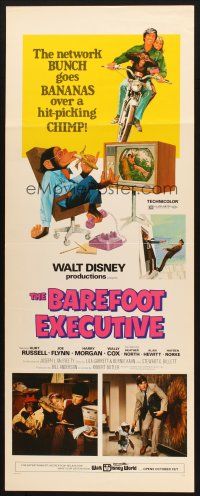 5m460 BAREFOOT EXECUTIVE insert '71 Disney, art of Kurt Russell & wacky chimp gone bananas!