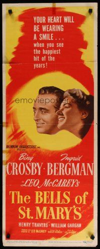 5m465 BELLS OF ST. MARY'S insert '46 art of smiling pretty Ingrid Bergman & Bing Crosby!