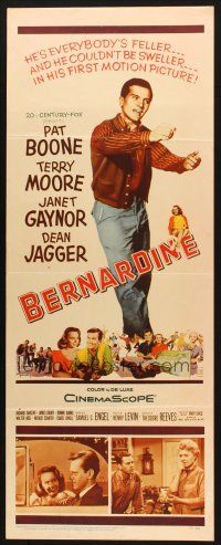 5m467 BERNARDINE insert '57 art of America's new boyfriend Pat Boone, on the screen!