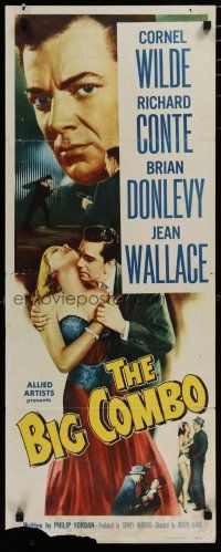 5m469 BIG COMBO insert '55 Cornel Wilde & sexy Jean Wallace, classic film noir!