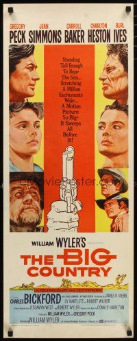 5m470 BIG COUNTRY insert '58 Gregory Peck, Charlton Heston, William Wyler classic!