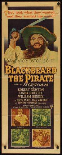 5m477 BLACKBEARD THE PIRATE insert '52 great close-up art of Robert Newton in the title role!