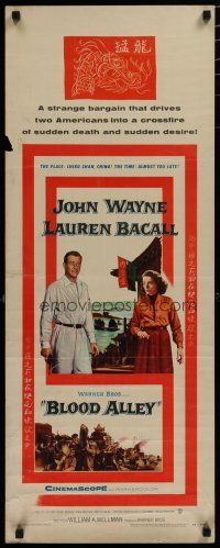 5m479 BLOOD ALLEY insert '55 John Wayne, Lauren Bacall in China, directed by William Wellman!
