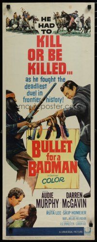 5m494 BULLET FOR A BADMAN insert '64 cowboy Audie Murphy is framed for murder by Darren McGavin!