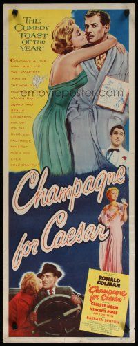 5m504 CHAMPAGNE FOR CAESAR insert '50 great artwork of Ronald Colman, sexy Celeste Holm!