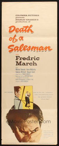 5m529 DEATH OF A SALESMAN insert '52 Fredric March as Willy Loman, from Arthur Miller's play!