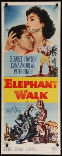 5m548 ELEPHANT WALK insert '54 Elizabeth Taylor, Dana Andrews & Peter Finch, Rehberger elephant art!
