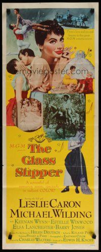 5m576 GLASS SLIPPER insert '55 wonderful close up art of pretty Leslie Caron by Jon Whitcomb!