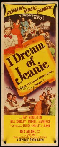 5m606 I DREAM OF JEANIE insert '52 Ray Middleton, Bill Shirley, Muriel Lawrence, showboat days!